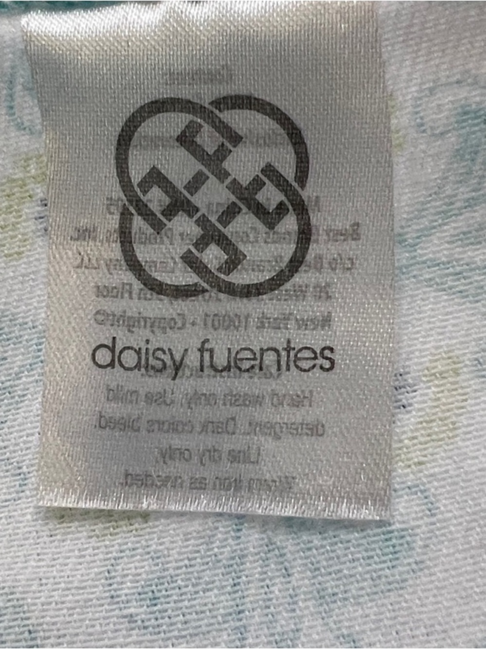 Daisy Fuentes Teal Medallion Print Ruffle Bib Full Apron Striped Trim - Picture 2 of 8